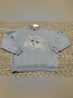NWT Vintage AVON Cat Sweater Pullover Crewneck Size Large